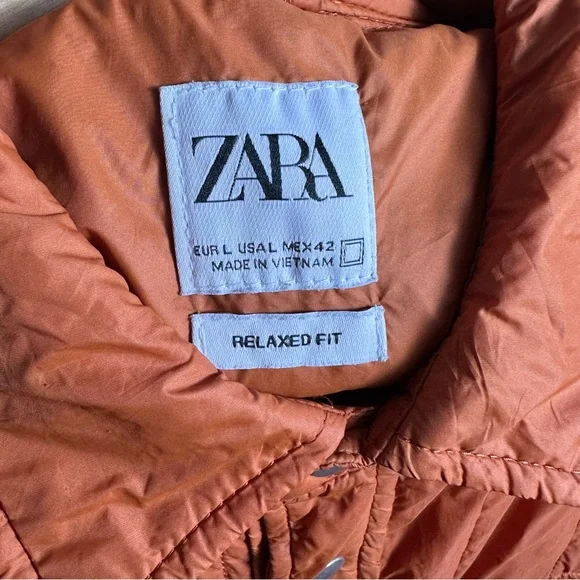 RARE High Quality Zara Man’s Quilted Shirt Jacket Shacket Pockets, lightweight L - Picture 10 of 13
